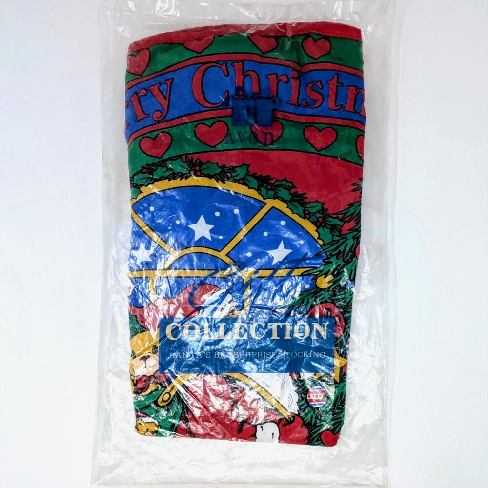 Vtg 1995 Avon SANTA'S BIG SURPRISE Jumbo Musical Christmas Stocking | NOS
